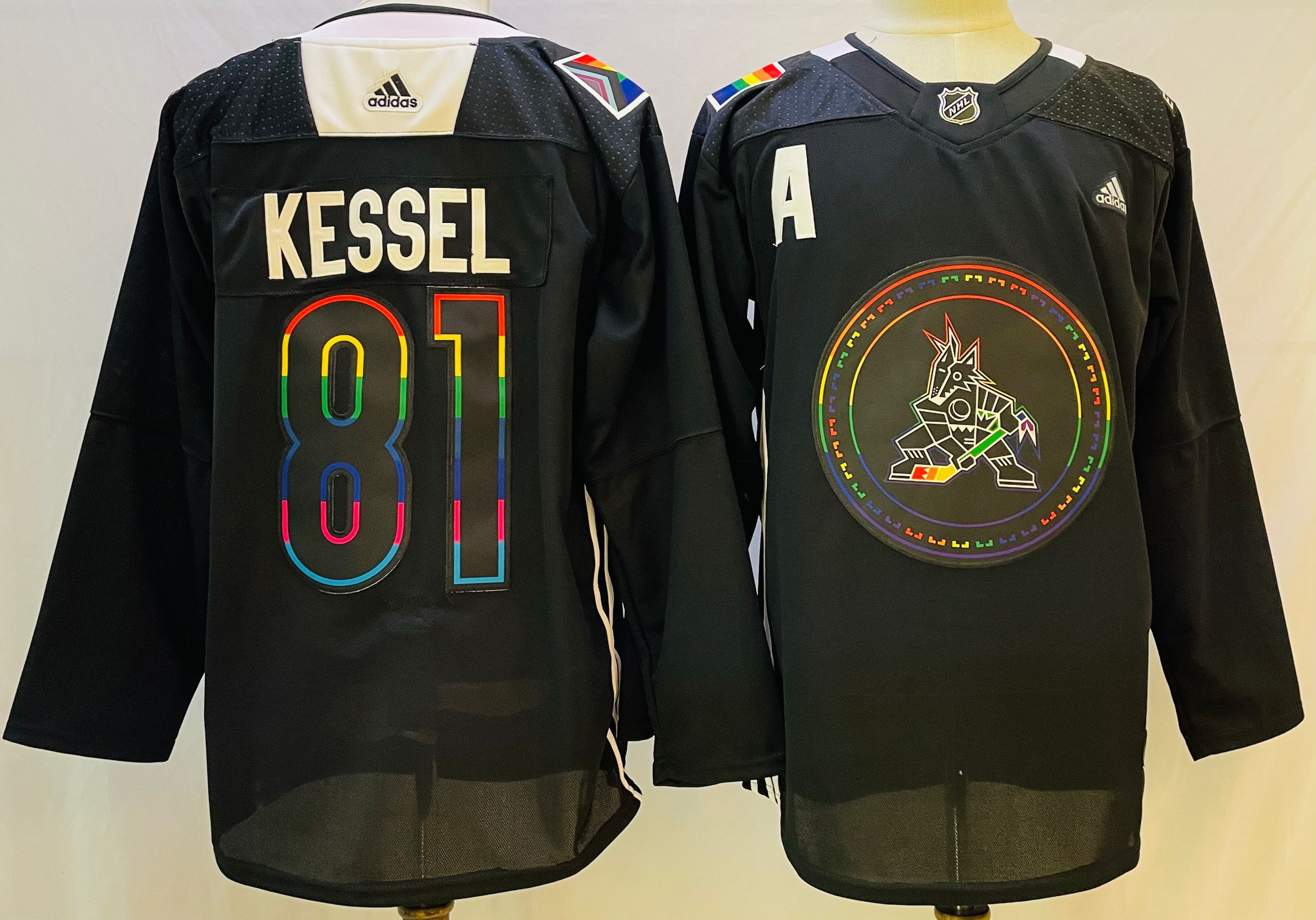 Men Arizona Coyotes #81 Kessel Black Stitched 2022 Adidas NHL Jersey->anaheim ducks->NHL Jersey